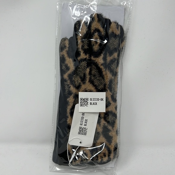 🆕Winter Touch Screen Gloves Black Soft Breathable Cheetah Pattern Gloves - Picture 8 of 8